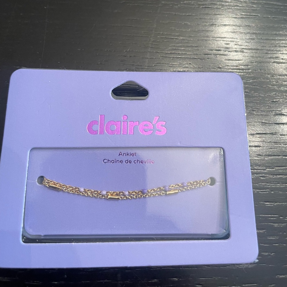 Claire’s purple beaded anklet